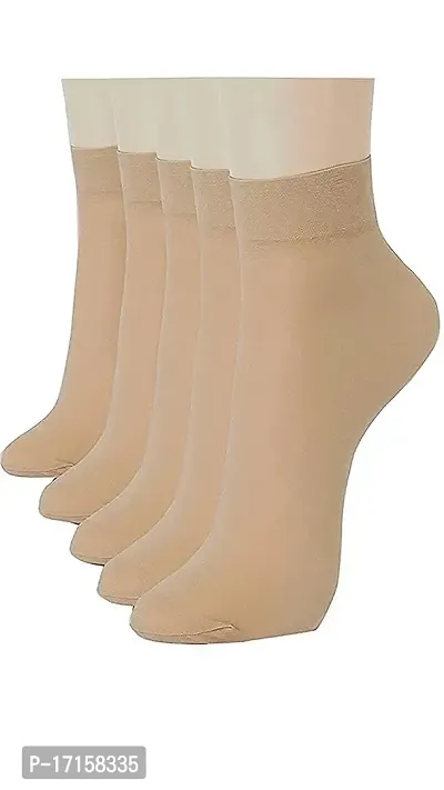 Starvis Women  Girl's Ultra-Thin Anti-Tan Thumb skin Nylon Ankle Length Socks for women and girl(Skin, 5)-thumb0