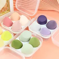 Starvis Starvis 4 Pcs sponge in 1 Storage Box and 12 pc Make up Brushes in Tin box ,Makeup Cosmetic Puff Blender Blending Sponge Brushes, Professional Beauty Set Women Makeup Accessories (Multicolour)-thumb1