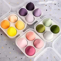 Starvis 4 Pcs sponge in 1 Storage Box ,Makeup Cosmetic Puff Blender Blending Sponge, Professional Beauty Makeup Set Women Makeup Accessories (Multicolour)-thumb2