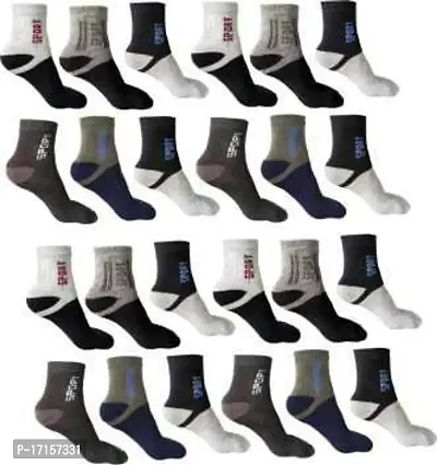 Starvis Men's Cotton Cushion Ankle Socks - Pack of 12 (Multicolour, Free Size)-thumb0