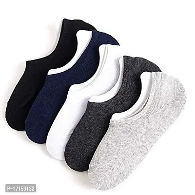 Starvis Premium Cotton Loafer Socks with Anti-Slip Silicon - Pack of 5 for Men and Women (LDKJSCML153 multi-colour socks)