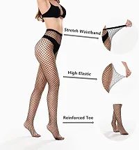 Starvis Womens High Waist Tights Fishnet Stockings Thigh High Pantyhose (Pack of 3 | Black)-thumb2