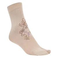 Starvis Ankle Length Floral Printed Cotton Colorful Thumb Socks For Women/Girls-Combo of 4 Pair Free Size-thumb1