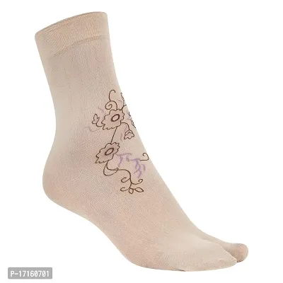 Starvis Ankle Length Floral Printed Cotton Colorful Thumb Socks For Women/Girls-Combo of 4 Pair Free Size-thumb2