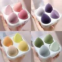 Starvis 4 Pcs sponge in 1 Storage Box ,Makeup Cosmetic Puff Blender Blending Sponge, Professional Beauty Makeup Set Women Makeup Accessories (Multicolour)-thumb3