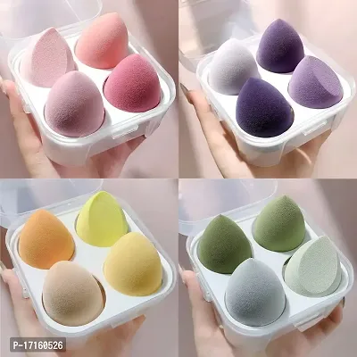 Starvis 4 Pcs sponge in 1 Storage Box ,Makeup Cosmetic Puff Blender Blending Sponge, Professional Beauty Makeup Set Women Makeup Accessories (Multicolour)-thumb4