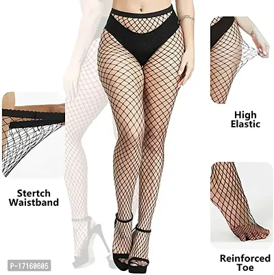 Starvis Womens High Waist Tights Fishnet Stockings Thigh High Pantyhose (Pack of 3 | Black)-thumb4