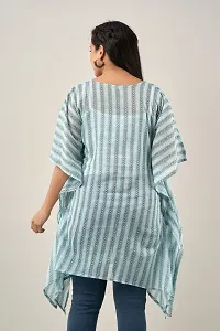 Stylish Blue Cotton Mulmul Kaftan Kurta For Women-thumb1