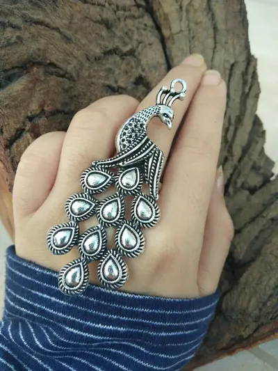 Adjustable Tribal Design Silver Rings