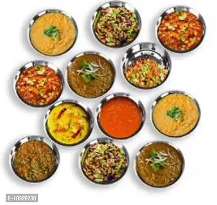 Miltom Laser Printed Design Daily Use Sabzi , Curry, Dal , Vegetable Katori Stainless Steel Bowl Set of 6 pcs Dia - 10 cm ( 50 gm per unit )(Wati,Katoribowl)-thumb2