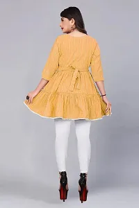 Attractive Yellow Embroidered Cotton Kurta-thumb1