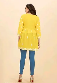 Attractive Yellow Embroidered Georgette Kurta-thumb2