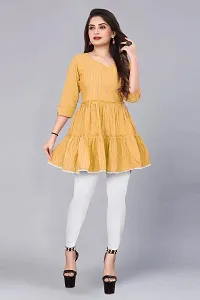 Attractive Yellow Embroidered Cotton Kurta-thumb4