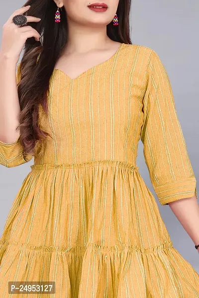 Attractive Yellow Embroidered Cotton Kurta-thumb4