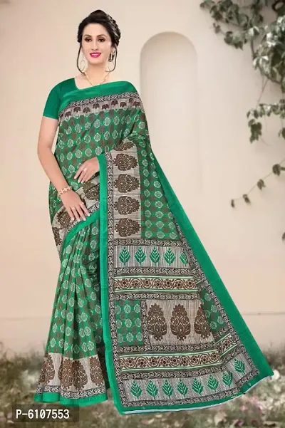 Stylish Mysore Silk Printed Saree With Blouse Piece