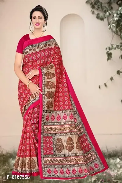 Stylish Mysore Silk Printed Saree With Blouse Piece