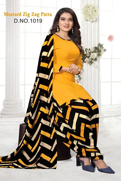 Elegant Crepe Dress Material with Dupatta For Women