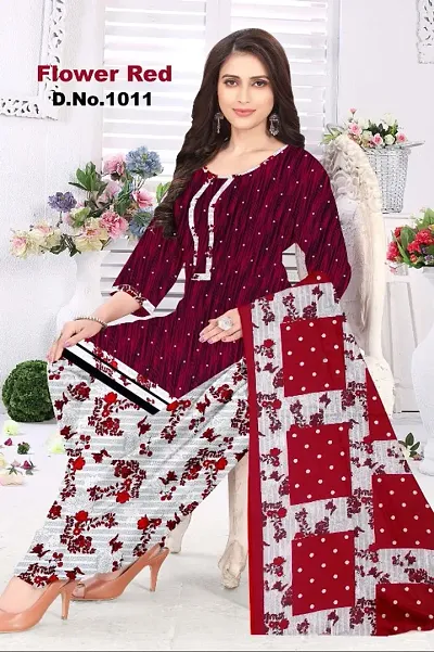 Elegant Crepe Dress Material with Dupatta For Women