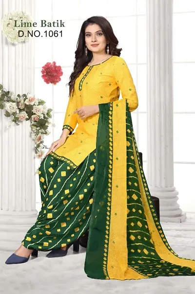 Elegant Crepe Dress Material with Dupatta For Women