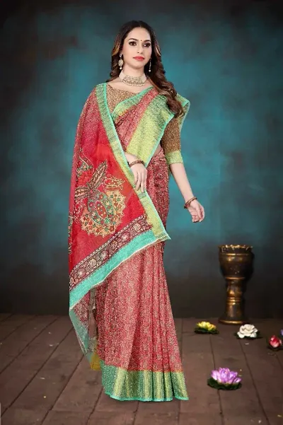 New In Art Silk Saree with Blouse piece 