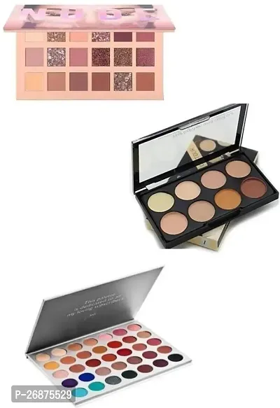 Makeup combo Nude Edition Eyeshadow  Morphy The Hill Eyeshadow  Concealer Highlighter Contour (3 In 1 Palette)