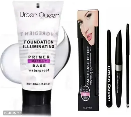 Makeup combo Makeup Base Primer Plus Eyebrow Pencil Black, Eyeliner, Mascara, Kajal (Set Of 4)