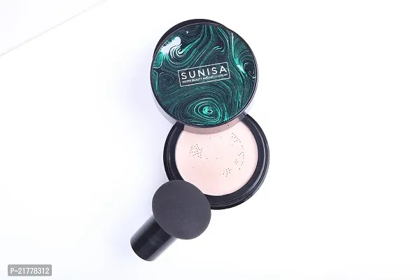 Sunisa Mushroom Head Air Cushion Waterproof Cream Frost Concealer Oil Control Face Make Up Foundation (Ivory White, 20 G)-thumb2