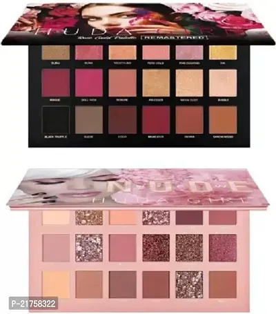 Lorshel Beauty Set Of 2 Eyeshadow Palette, Nude Edition And Rose Gold Edition Eyeshadow 80 G (Multicolor)