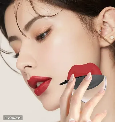 Apple Shape Lips Designed Lipsticks Premium Matte Look for Creamy Lips Long Stay Waterproof Lipsticks 4 PCS Combo (Red 2, Maroon 1, Pink 1)-thumb2