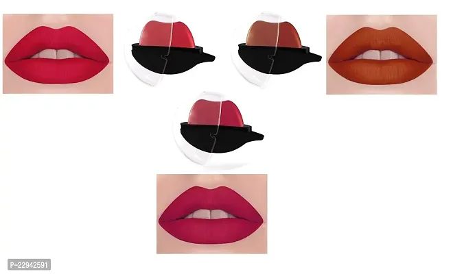 3 Color Lazy Lipstick for Women,Waterproof Long Lasting Matte Velvet Lipstick