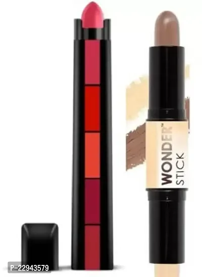 combo of 5 in 1 fab lipstick and wonder stick concealer (2 Items in the set)