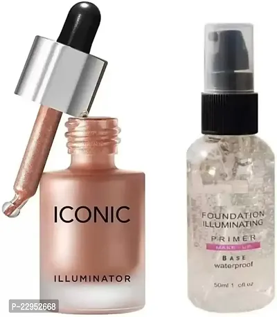 Perfect Makeup Primer And Iconic London Illuminator Liquid Shine Highlighter, Pack of 2-thumb0