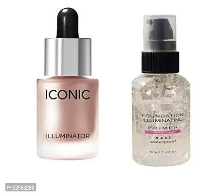 Perfect Makeup Primer And Iconic London Illuminator Liquid Highlighter, Pack of 1