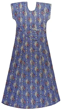 Pal Bastralaya Bengal printed 100% cotton nighty night gown/night dress for women free size(cn016_blue)-thumb1