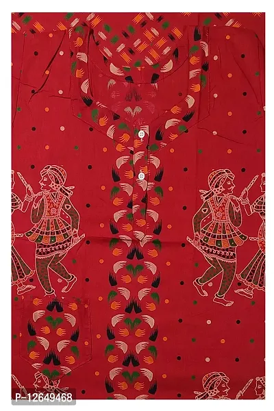 Pal Bastralaya Bengal printed 100% cotton nighty night gown/night dress for women free size(cn021_darkish red)-thumb3