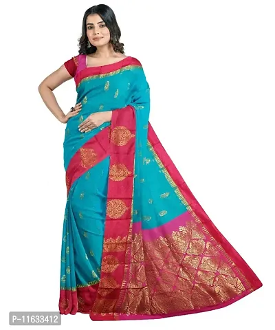 Classic Cotton Silk Jacquard Saree with Blouse piece-thumb2