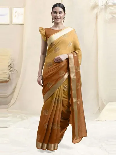 Stylish Crepe Saree with Blouse piece For Women