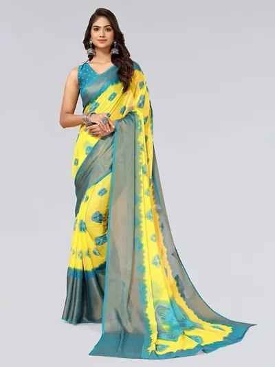 Stylish Georgette Saree With Blouse Piece For Women