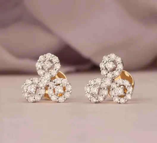 Amazing Looks Gold Plated American Diamond Earrings