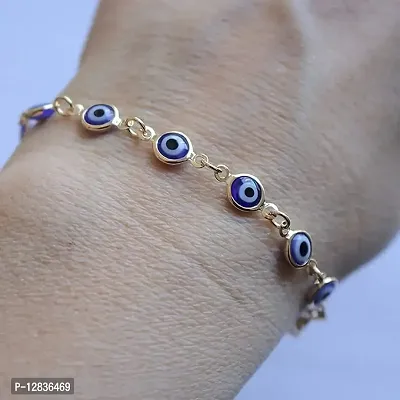 Gargish Evil Eye Bracelet Anklet | Stylish And Trendy Bracelet | For Women Girls Jewelry | Adjustable Blue Bracelet-thumb2