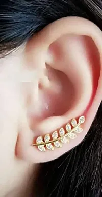 GARGISH Gold Plated Kaan Vel Earring Gold Earring Festival Wedding Traditionally For Women And Girls-thumb1