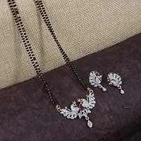 Gargish Mangalsutra Necklace & Earing Set with Chain For Women/Girls Marriage/Party (Model 4)-thumb1