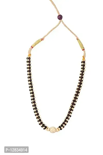 GARGISH Gold Plated Black Maharashtrian Style Thushi Necklace for Girls/ Women