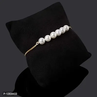 Gargish Pearl Adjustable Bracalet | Stylish And Trendy Bracelet | For Women Girls Jewelry | Adjustable White Bracelet-thumb3