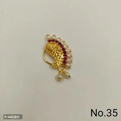 Peacock Shaped Maharashtrian Style Nosepin-thumb0