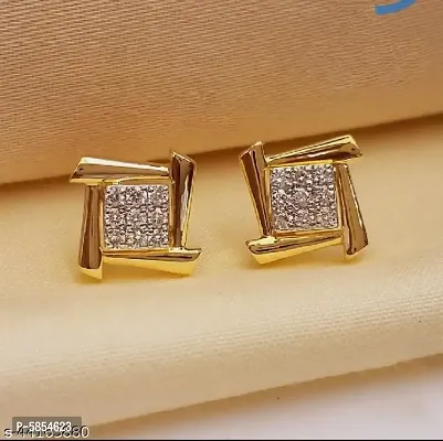 Gold Plated American Diamond Earrings