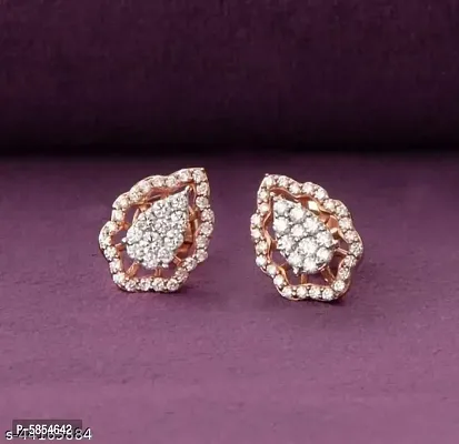 Gold Plated American Diamond Earrings