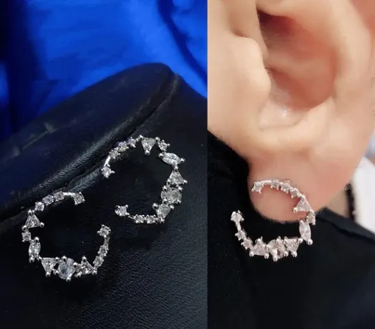 Stylish Trending American Diamond Earrings Studs for Girls and Women