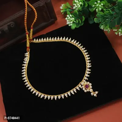 Stylish Moti Pearl Chinchpeti Necklace for Women-thumb0