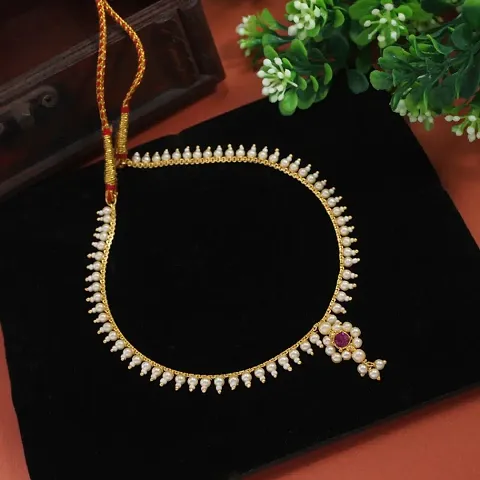 Stylish Moti Pearl Chinchpeti Necklace for Women